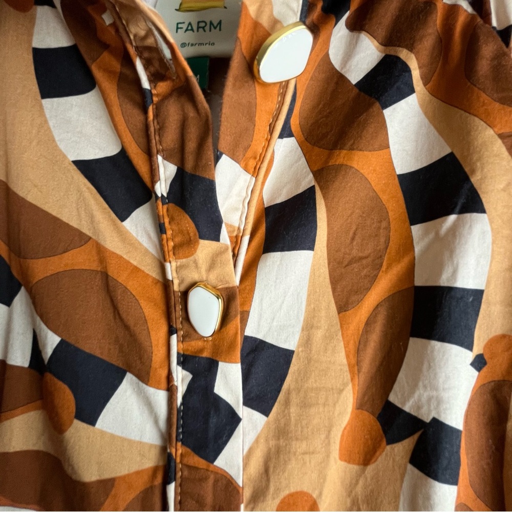 FARM Rio Swirl Pattern Button-Up Dress - Picture 3 of 6
